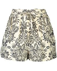 Ulla Johnson - Short Ceinturé Rowan À Fleurs - Lyst