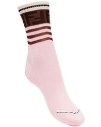 Fendi Socken mit Logo - Pink