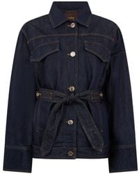Moorer - Belted Denim Jacket - Lyst
