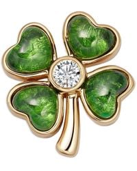 Loquet London - Four Leaf Clover Diamond And Tsavorite Locket Charm - Lyst