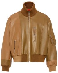 Maison Margiela - Spliced Leather Bomber Jacket - Lyst