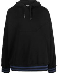 Versace Jeans Couture - Logo-Print Striped-Trim Hoodie - Lyst