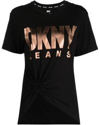 DKNY - Logo-Print Cotton-Blend T-Shirt - Lyst