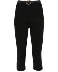 Self-Portrait - Ribbed-Knit Cropped Trousers - Lyst