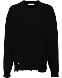 Helmut Lang - Crew-Neck Distressed Jumper - Lyst
