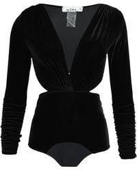 Amir Slama - V-Neck Velvet Bodysuit - Lyst