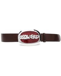 DSquared² - Logo-Buckle Leather Belt - Lyst