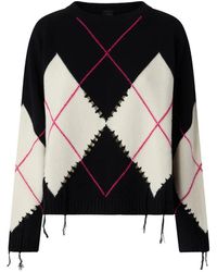 Pinko - Berna Argyle-Knit Sweater - Lyst