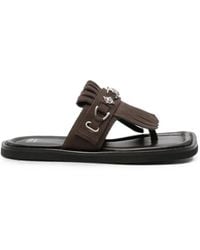 Toga Virilis - Fringed-Detail Square-Toe Sandals - Lyst