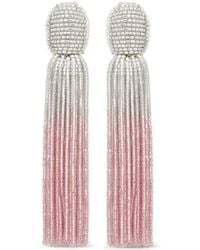 Oscar de la Renta - Ombre Beaded Tassel Earrings - Lyst