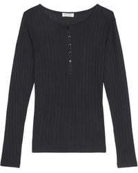 Marc O' Polo - Geripptes Henley-Oberteil - Lyst