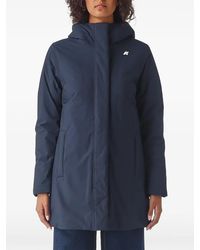 K-Way - Hooded Logo-Print Coat - Lyst