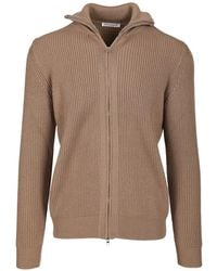 Al Duca d'Aosta - Ribbed-Knit Zip-Up Sweater - Lyst