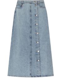 Munthe - Button-Down Denim Skirt - Lyst