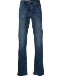 Billionaire - Logo-Embroidered Straight-Leg Jeans - Lyst