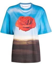 Rabanne - Salvador Dali Meditative Rose-print T-shirt - Lyst