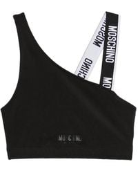 Moschino - Logo-Tape Asymmetric Sports Bra - Lyst