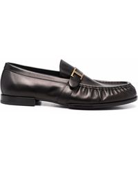 Tod's - T-logo Leather Loafers - Lyst