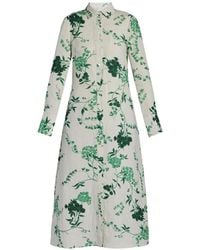 Erdem - Floral-Pattern Shirt Midi Dress - Lyst