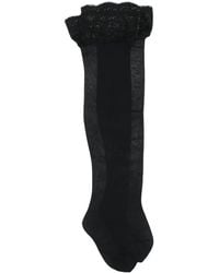 Versace - Floral-Lace Thigh-High Stockings - Lyst