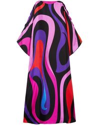 Emilio Pucci - Pink Marmo-print Silk Dress - Women's - Silk - Lyst