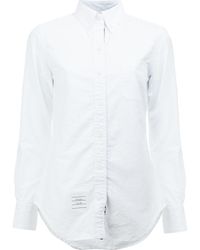 Thom Browne - Classic Long Sleeve Button Down Shirt In White Oxford - Lyst