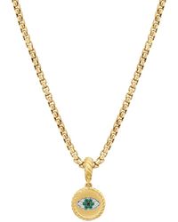 David Yurman - Evil Eye エメラルド&ダイヤモンド ペンダント 18.8mm 18kイエローゴールド - Lyst