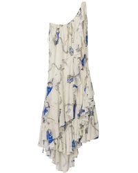 Burberry - Asymmetrisches Kleid Mit Ketten-Print - Lyst