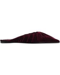 Mugler - Pleated Pointed-Toe Flat Mules - Lyst