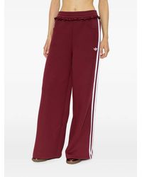 adidas - Ruffle-Trim Side-Stripe Track Pants - Lyst