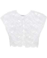 Kangra - Crochet-Knit Short-Sleeved Cardigan - Lyst
