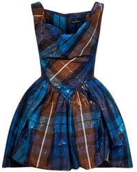 Vivienne Westwood - Tartan-Print Draped Dress - Lyst