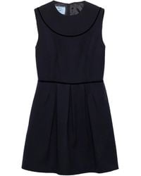 Prada - Wool Natté Sleeveless Mini Dress - Lyst