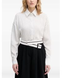 Sisley - Striped Belted Shirt - Lyst