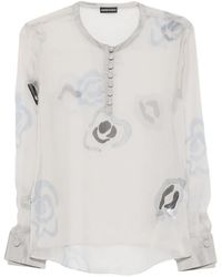 Emporio Armani - Printed Silk Blouse - Lyst