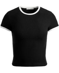 Alice + Olivia - T-shirt a coste Tess - Lyst