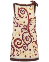 ALÉMAIS - Wilson Paisley-Print Bow-Detail Mini Dress - Lyst