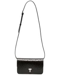 TOTEME - T-Lock Ostrich-Effect Leather Crossbody Bag - Lyst