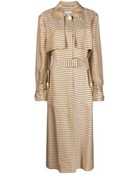 Lanvin - Checkered Trench Coat - Lyst