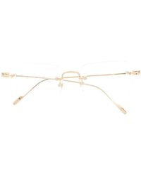 Cartier - 18Kt Double C Décor Square Optical Glasses - Lyst