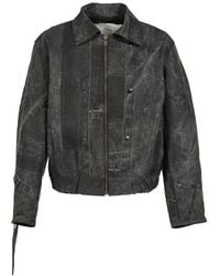 UNDER THE SIGN - Patchwork Waxed-Cotton Bomber Jacket - Lyst