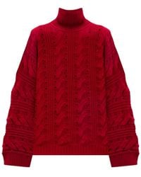 Twinset - Cable-Knit Turtleneck Sweater - Lyst