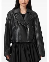AllSaints - Masone Leather Biker Jacket - Lyst