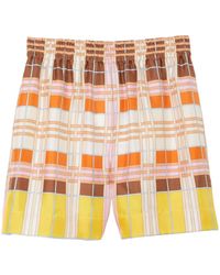 Burberry - Geometric-Patterned Silk Shorts - Lyst