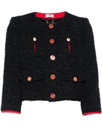 Elisabetta Franchi - Cropped-Jacke aus Tweed - Lyst