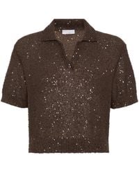 Brunello Cucinelli - Linen-Cashmere-Silk Polo Knit - Lyst