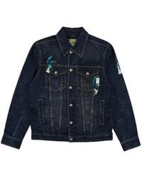Evisu - Paint-Splatter Daicock Denim Jacket - Lyst