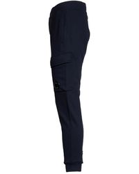 C.P. Company - Diagonal Raised Fleece Cargo Lens Sweatpants - Lyst