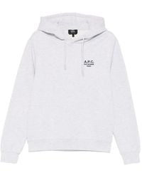A.P.C. - Sudadera Con Capucha Y Logo Bordado - Lyst