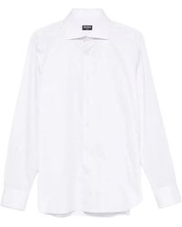 ZEGNA - Long-Sleeve Spread-Collar Shirt - Lyst